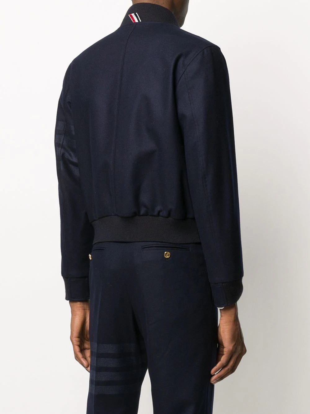 tonal 4-Bar flannel blouson jacket - 4