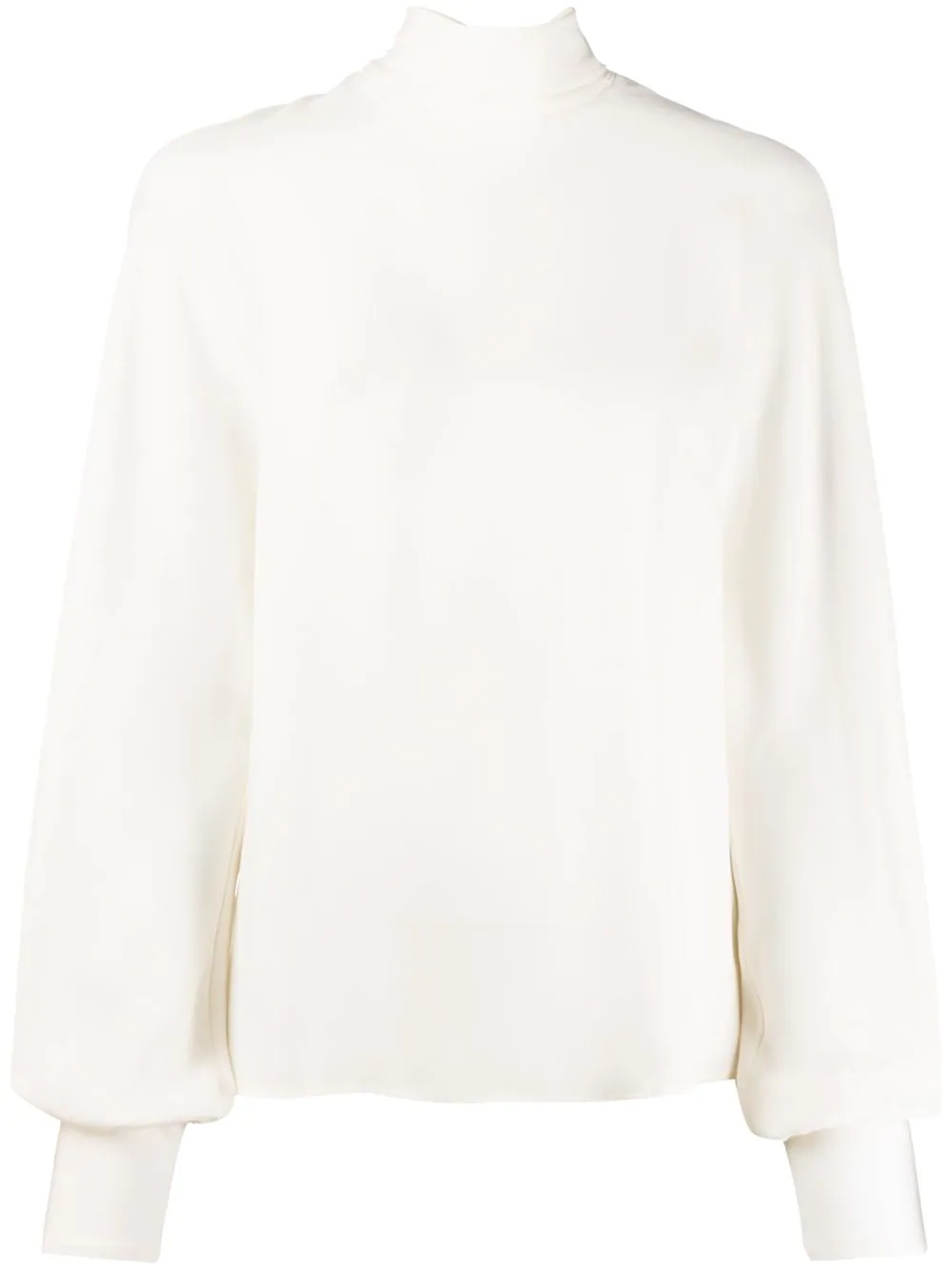 high-neck billowing sleeved blouse - 1