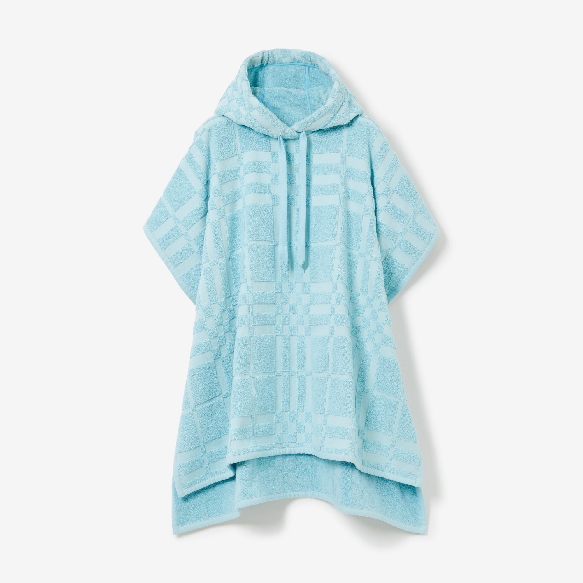 Check Cotton Jacquard Poncho - 1