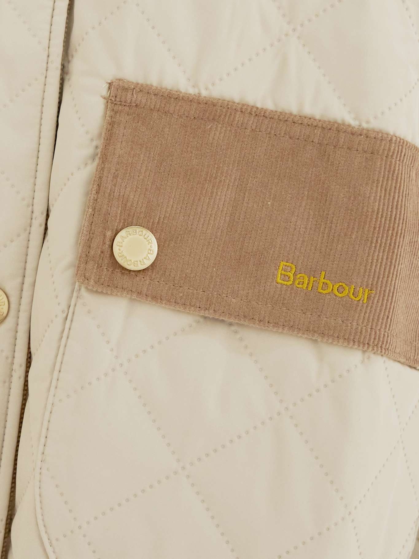Corinne cotton corduroy-trimmed quilted shell jacket Sand - 5