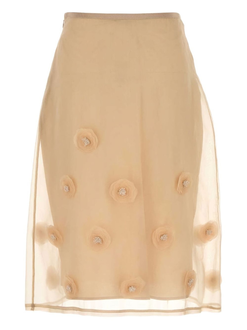 Max Mara Ombrosa floral-embellished midi skirt outlook