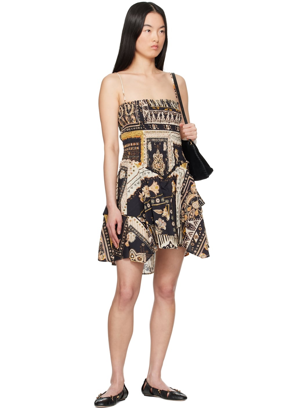 Black & Yellow Anka Minidress - 4