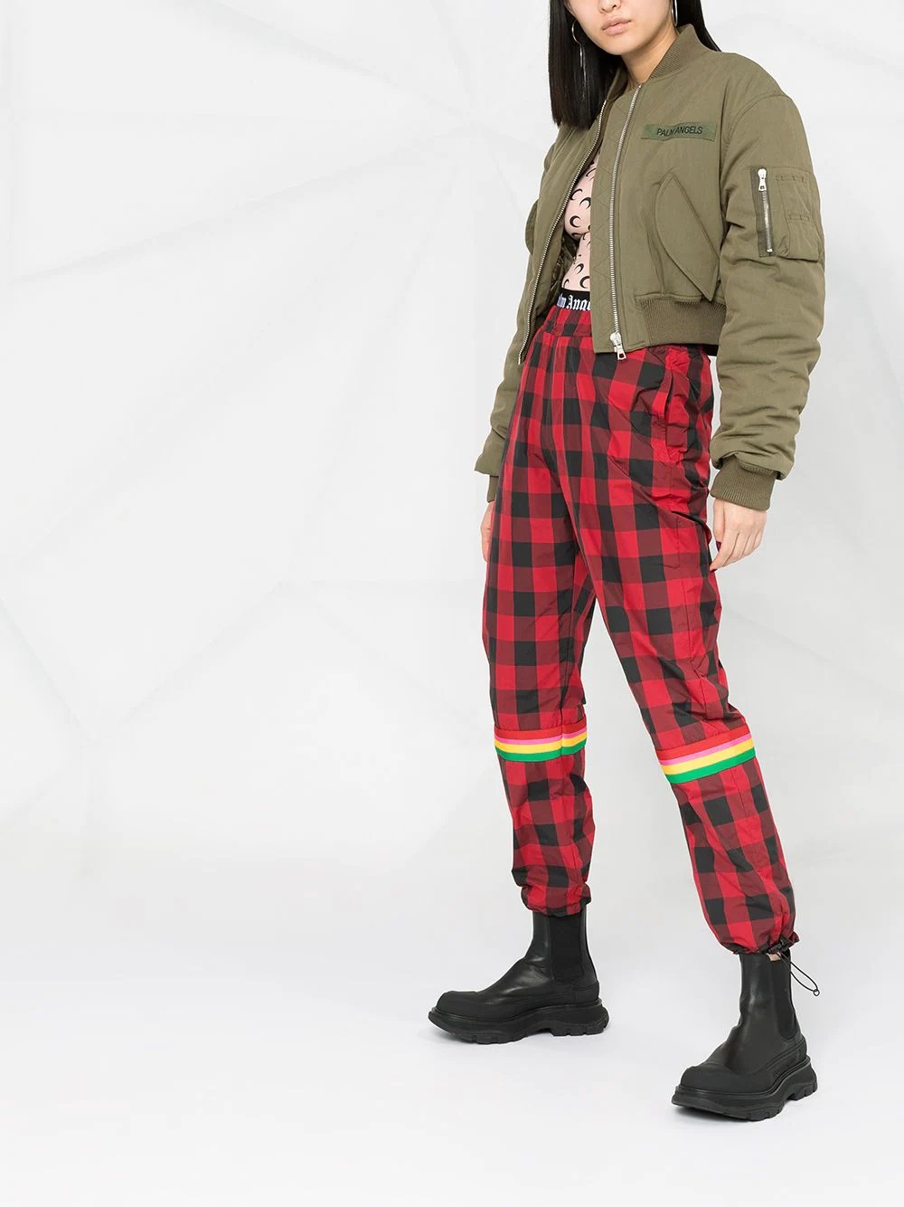 cropped logo-patch bomber jacket - 4