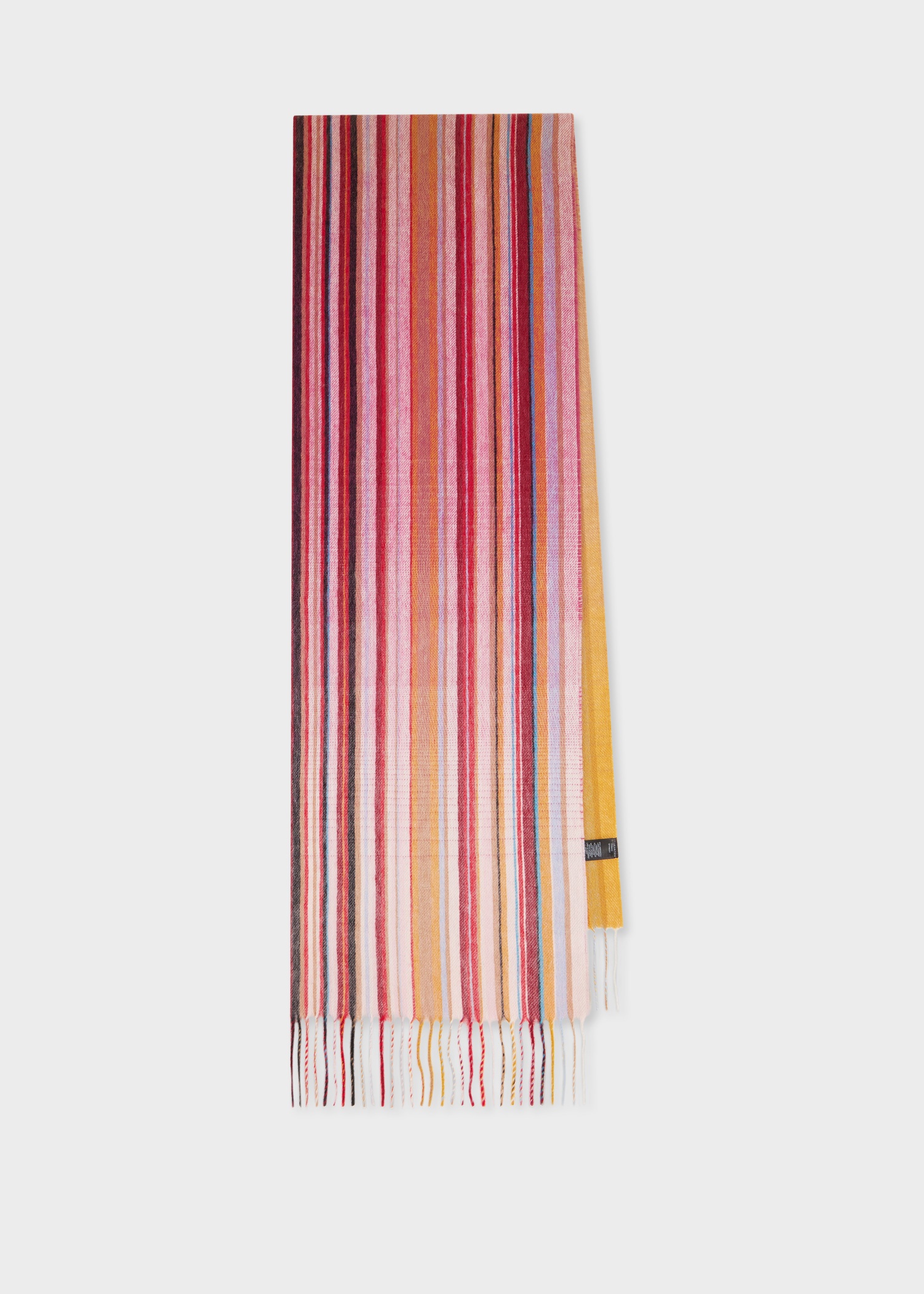 Women's Pink Gradient 'Signature Stripe' Lambswool-Cashmere Scarf - 1