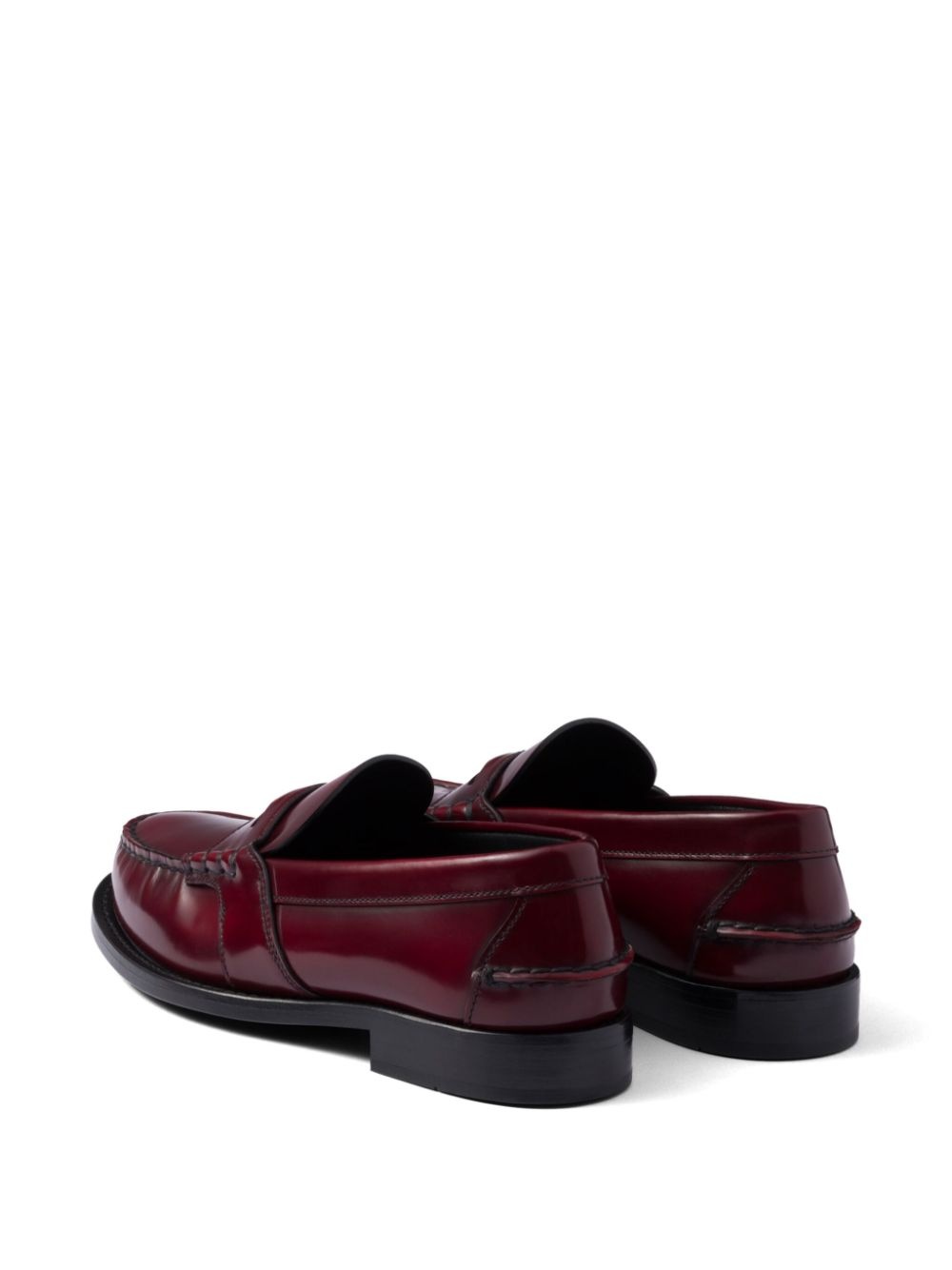brushed-leather loafers - 3