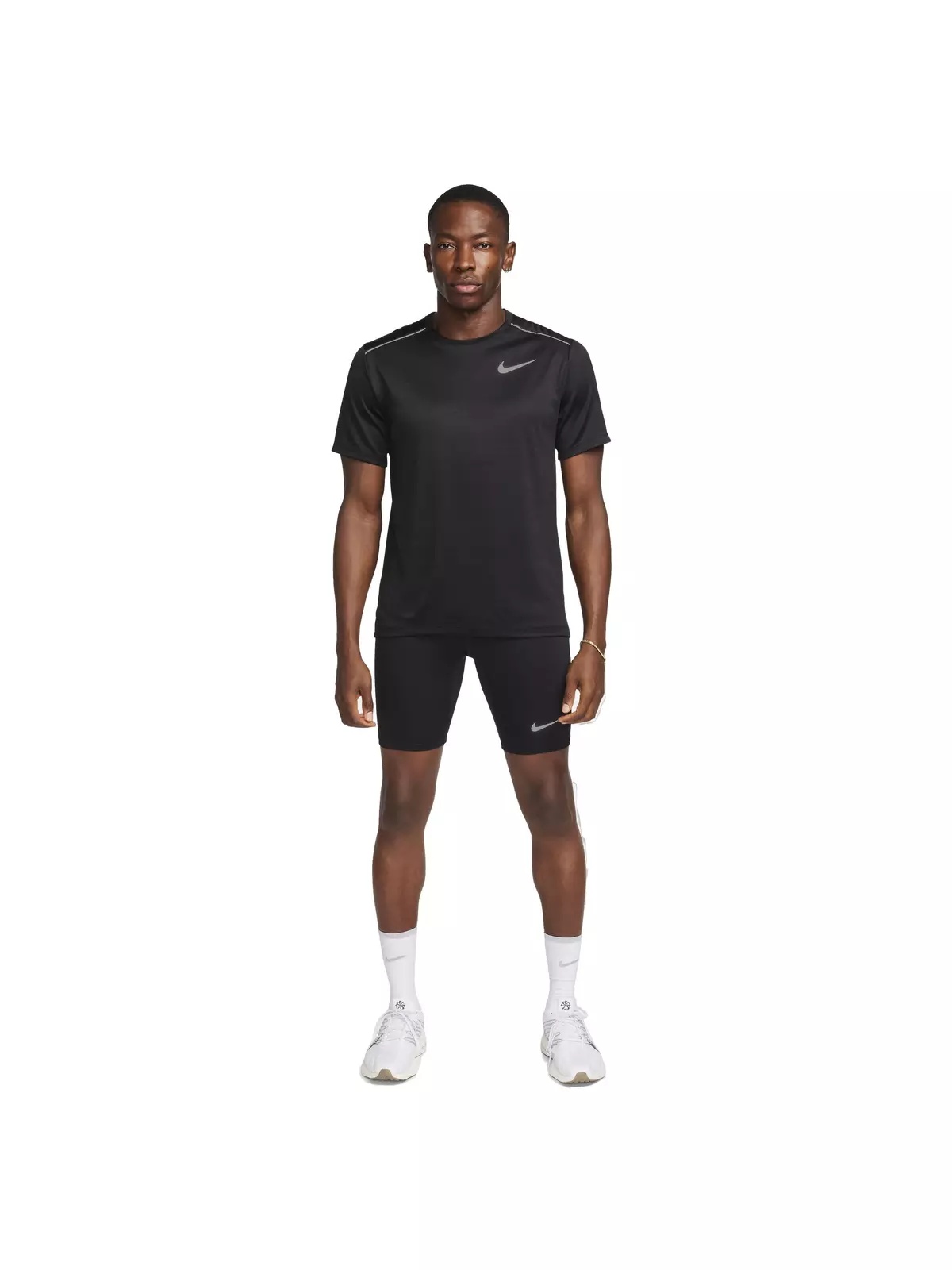 Men's Fast Dri-FIT Brief-Lined Running 1/2-Length Tights - Black - 6