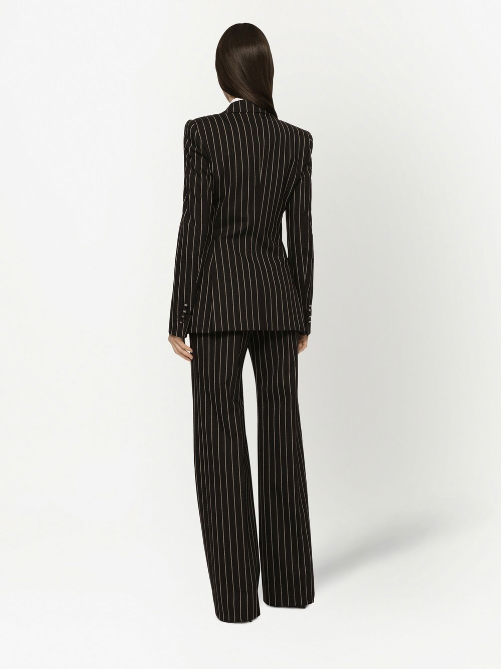 pinstripe wide-leg trousers - 4
