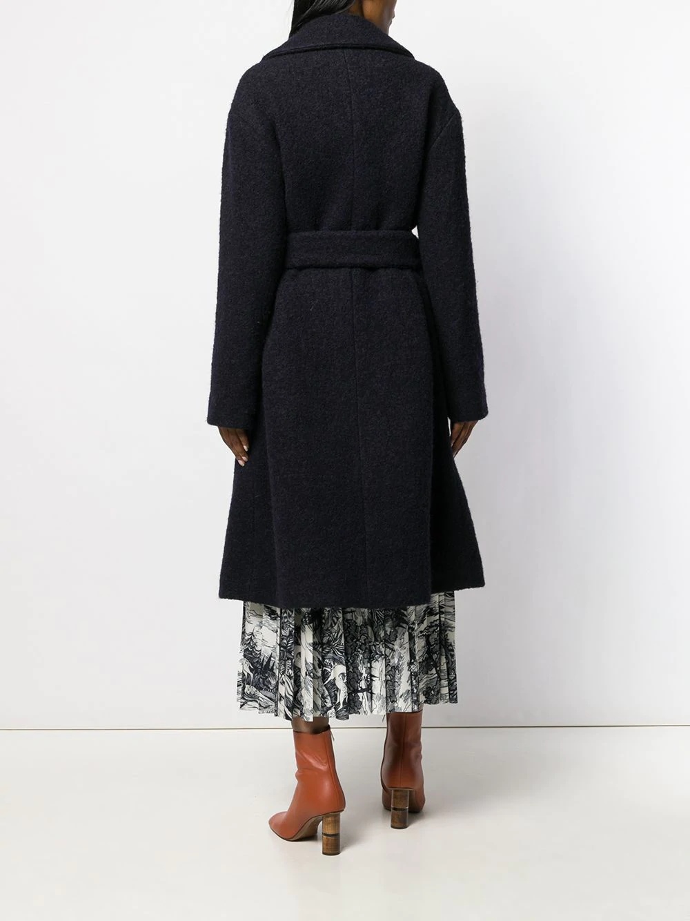 boucle belted coat - 4