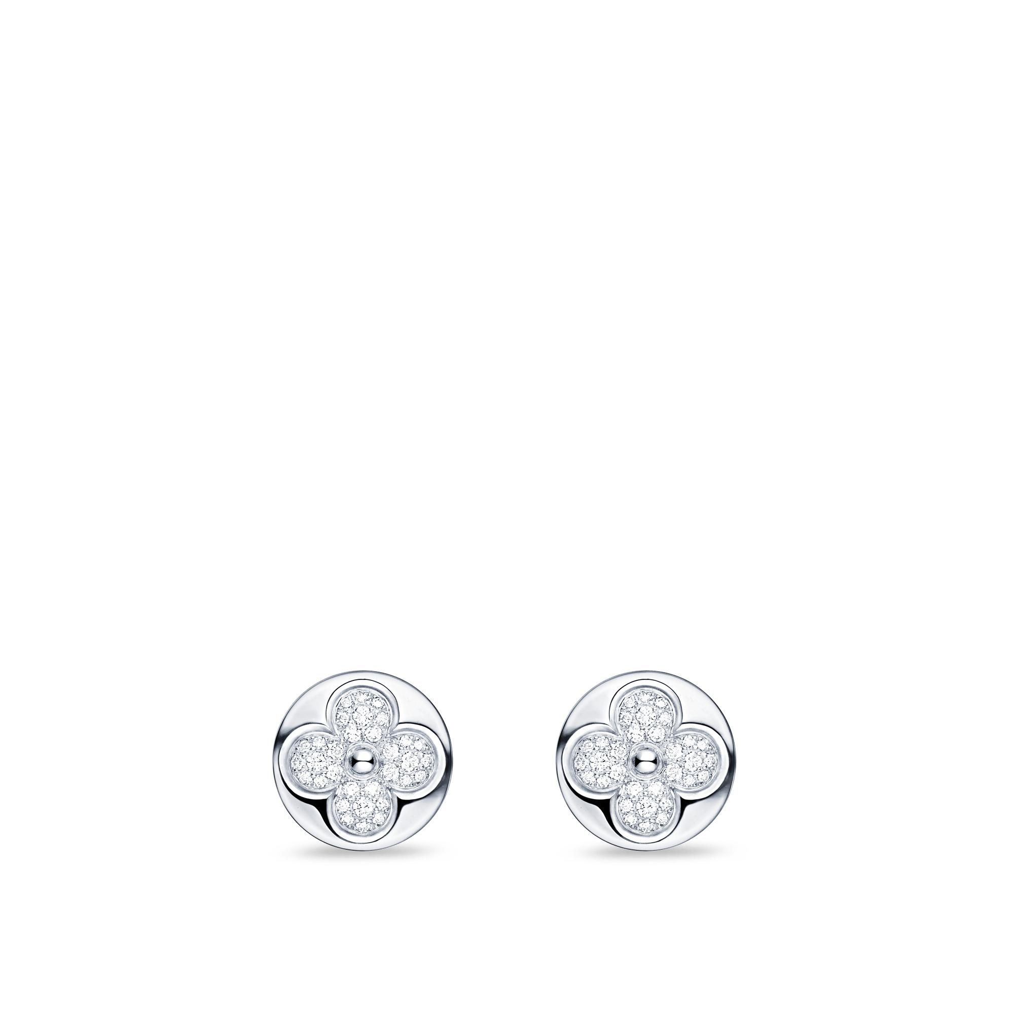 DIAMOND BLOSSOM SUN EAR STUD, WHITE GOLD AND DIAMONDS - 2