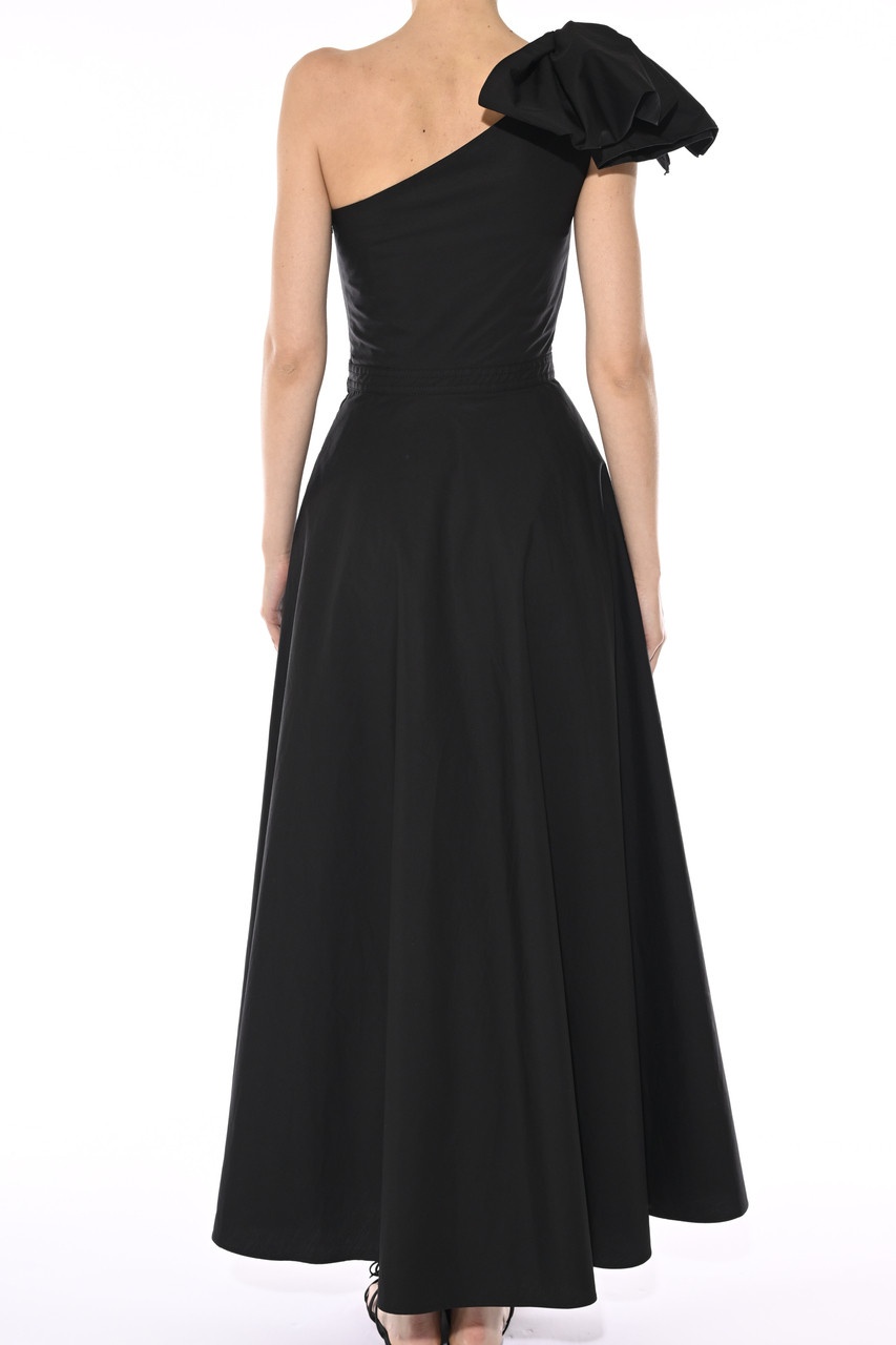 One Shoulder Popeline Gown - 4