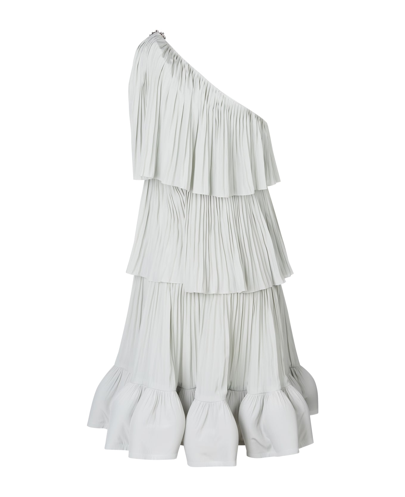 Asymmetric Layered One-shoulder Dress - 2