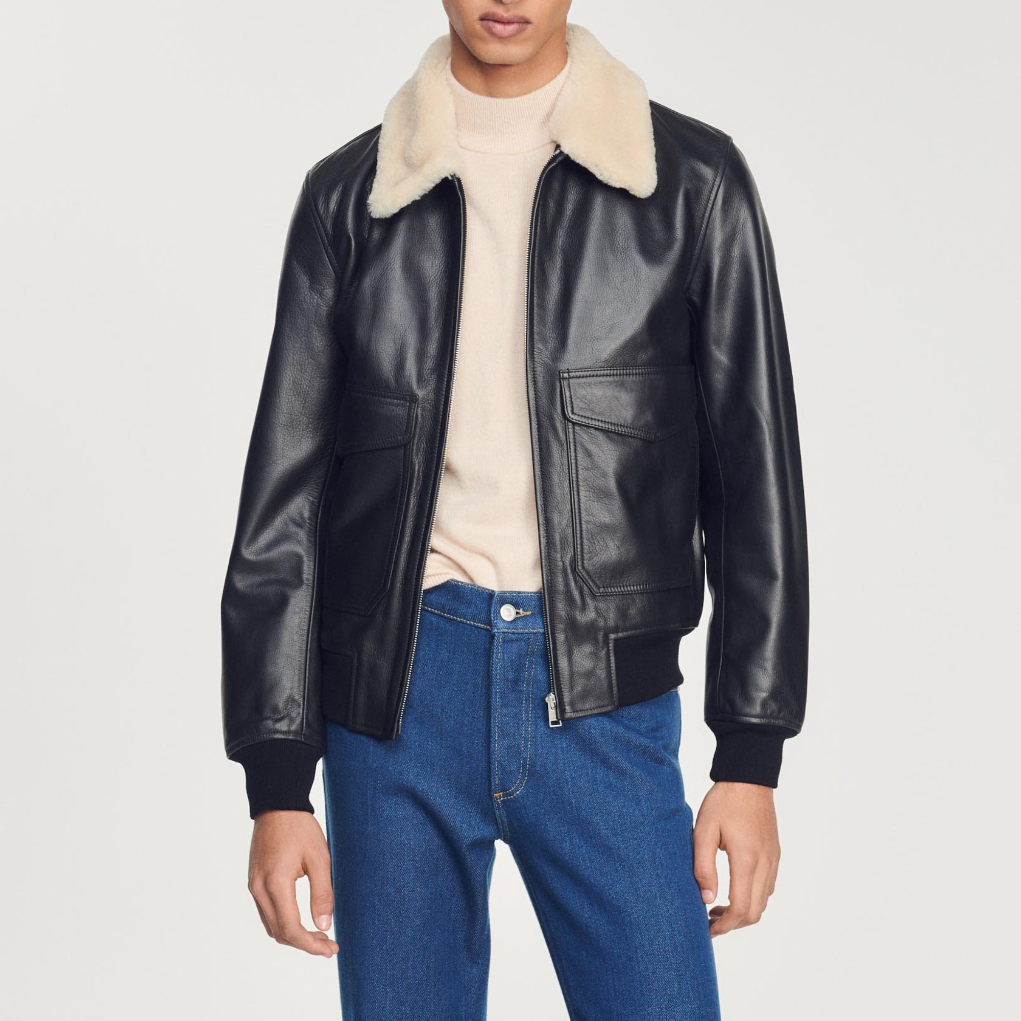 Leather aviator jacket - 6