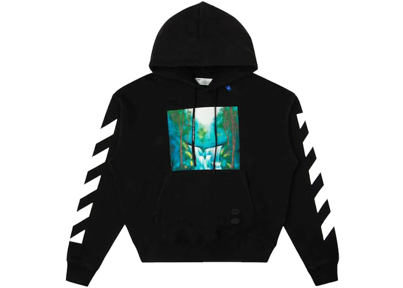 OFF-WHITE Diag Waterfall Hoodie Black/Multicolor - 1