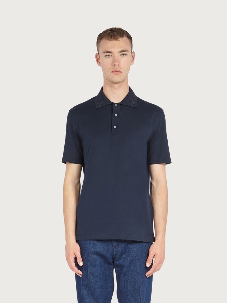 POLO WITH EMBROIDERED COLLAR - 2