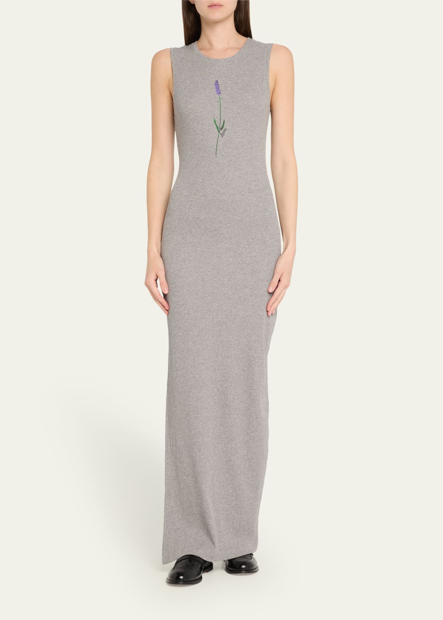 x Paula’s Ibiza Flower Print Rib Maxi Tank Dress - 2