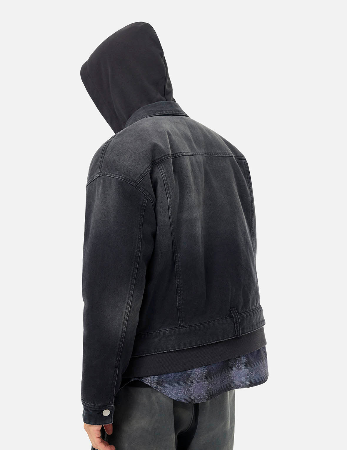Multi-pocket and Layering Effect Relax Fit Trucker Jacket - 8
