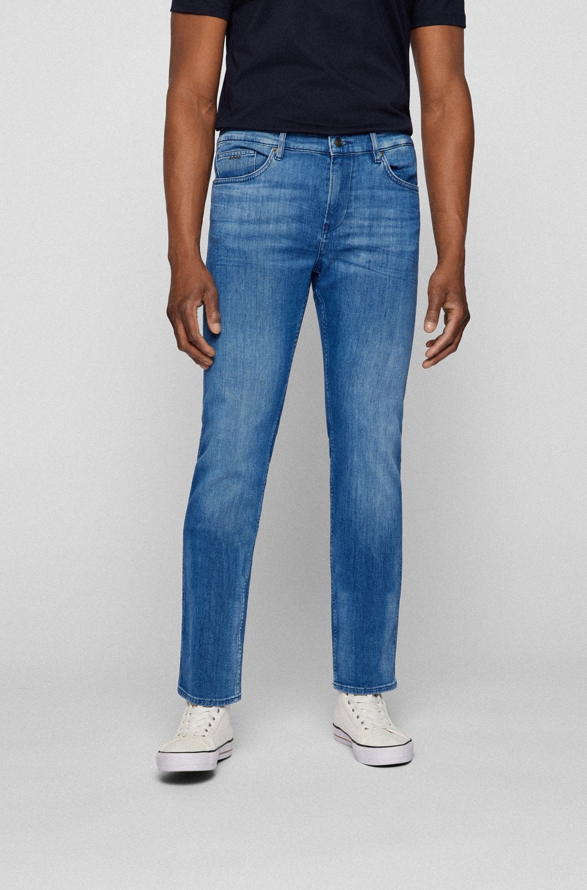 SLIM-FIT JEANS IN BLUE ITALIAN CASHMERE-TOUCH DENIM - 2