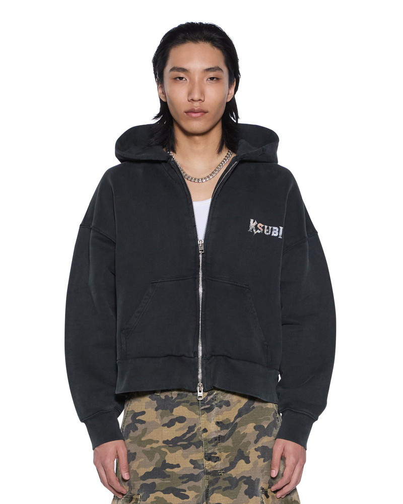 Ksubi DEATH SNAKE HALEN ZIP HOODIE ASH outlook