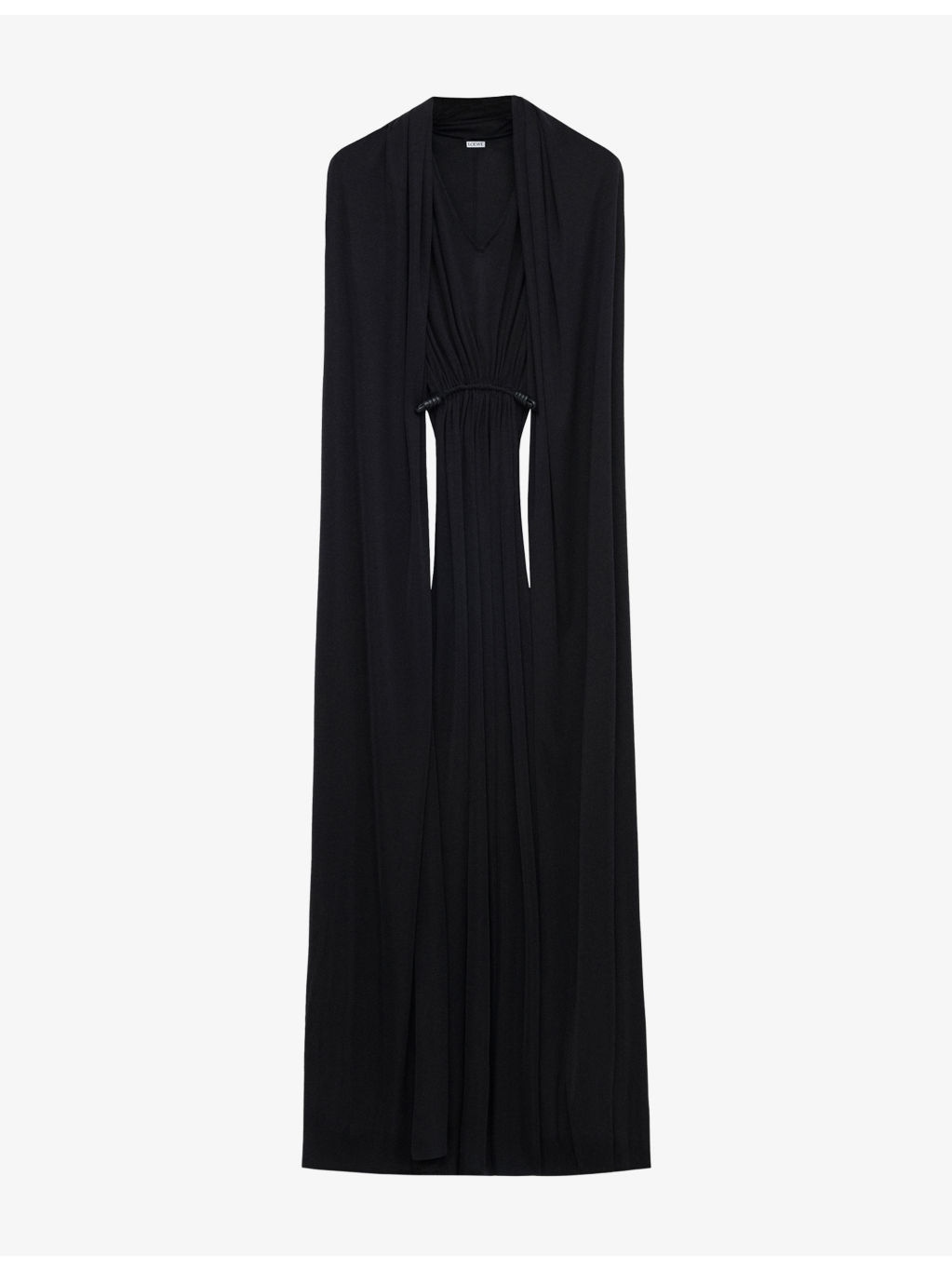 Draped Cape-Sleeve Silk Maxi Dress - 1