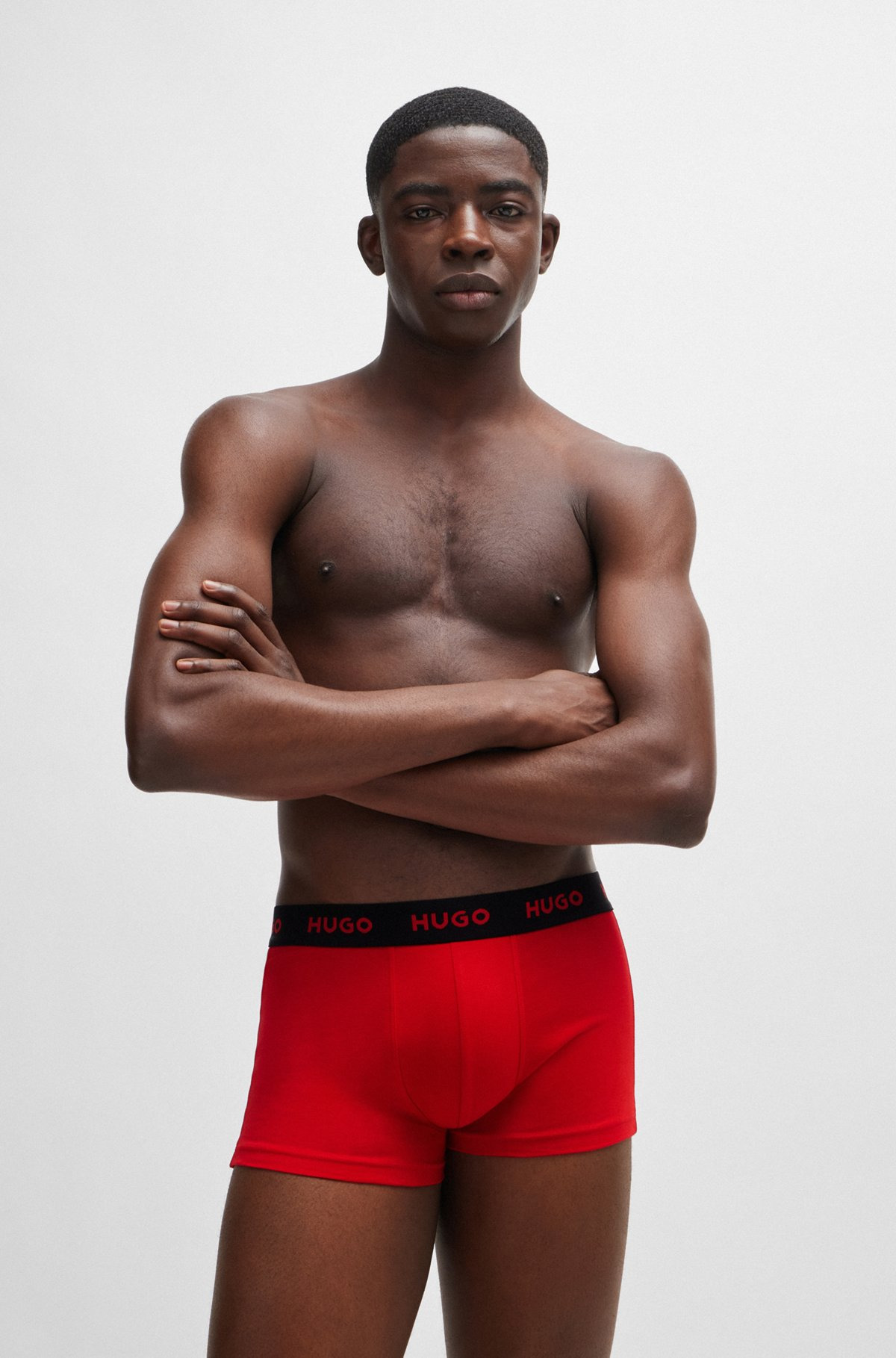 THREE-PACK OF STRETCH-COTTON TRUNKS WITH LOGO WAISTBANDS - 7