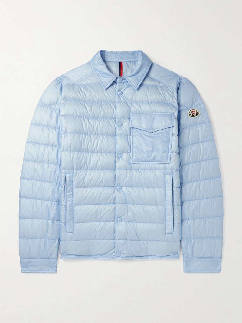 Logo-Appliquéd Quilted Shell Down Shirt Jacket 1