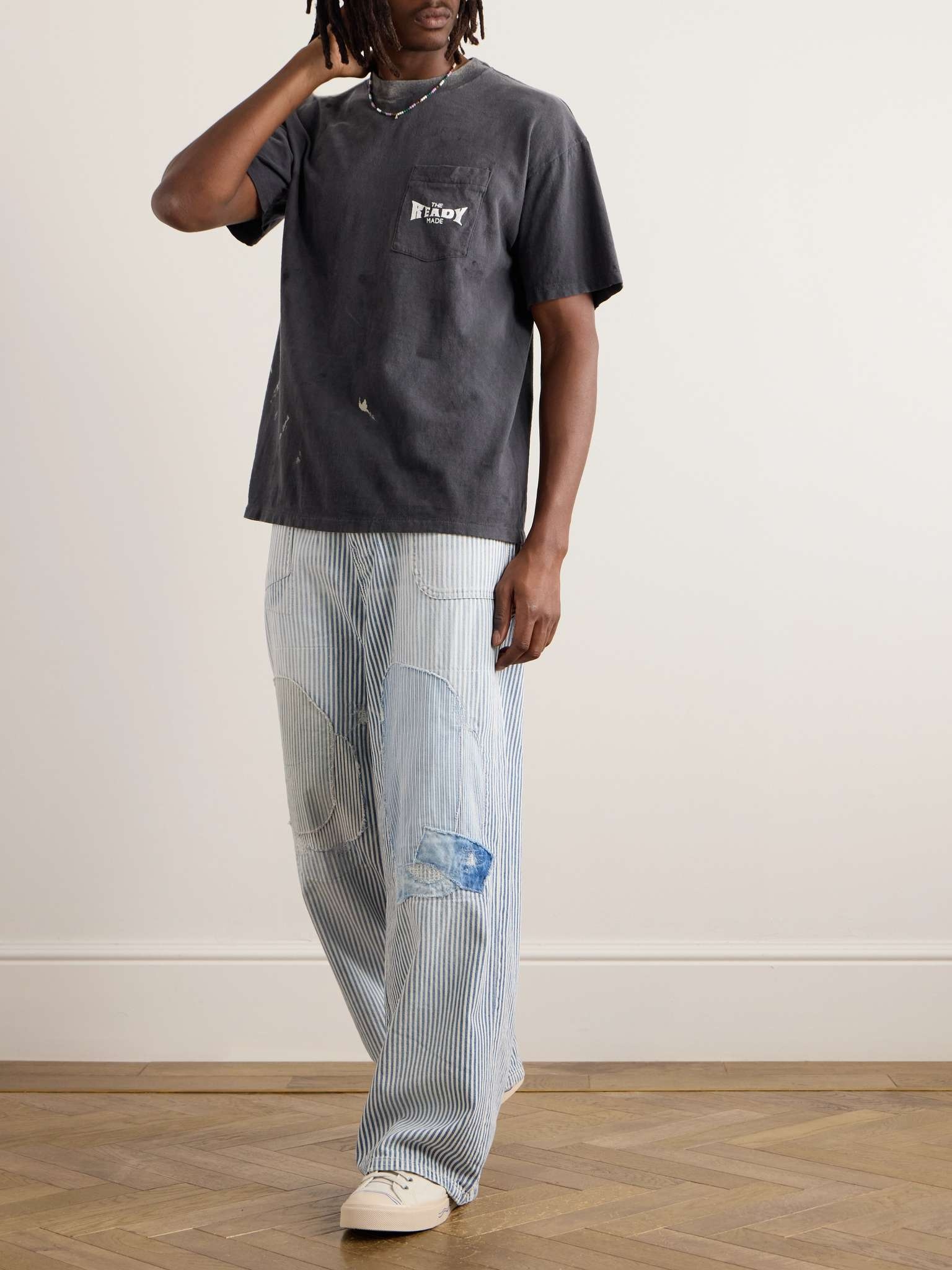 Logo-Print Paint-Splattered Cotton-Jersey T-Shirt - 2