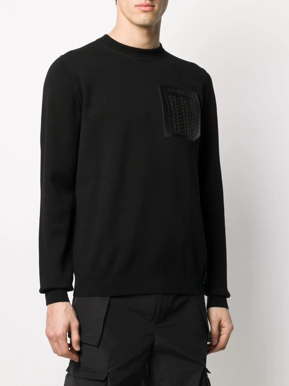 laser cut panel sweatshirt - 3