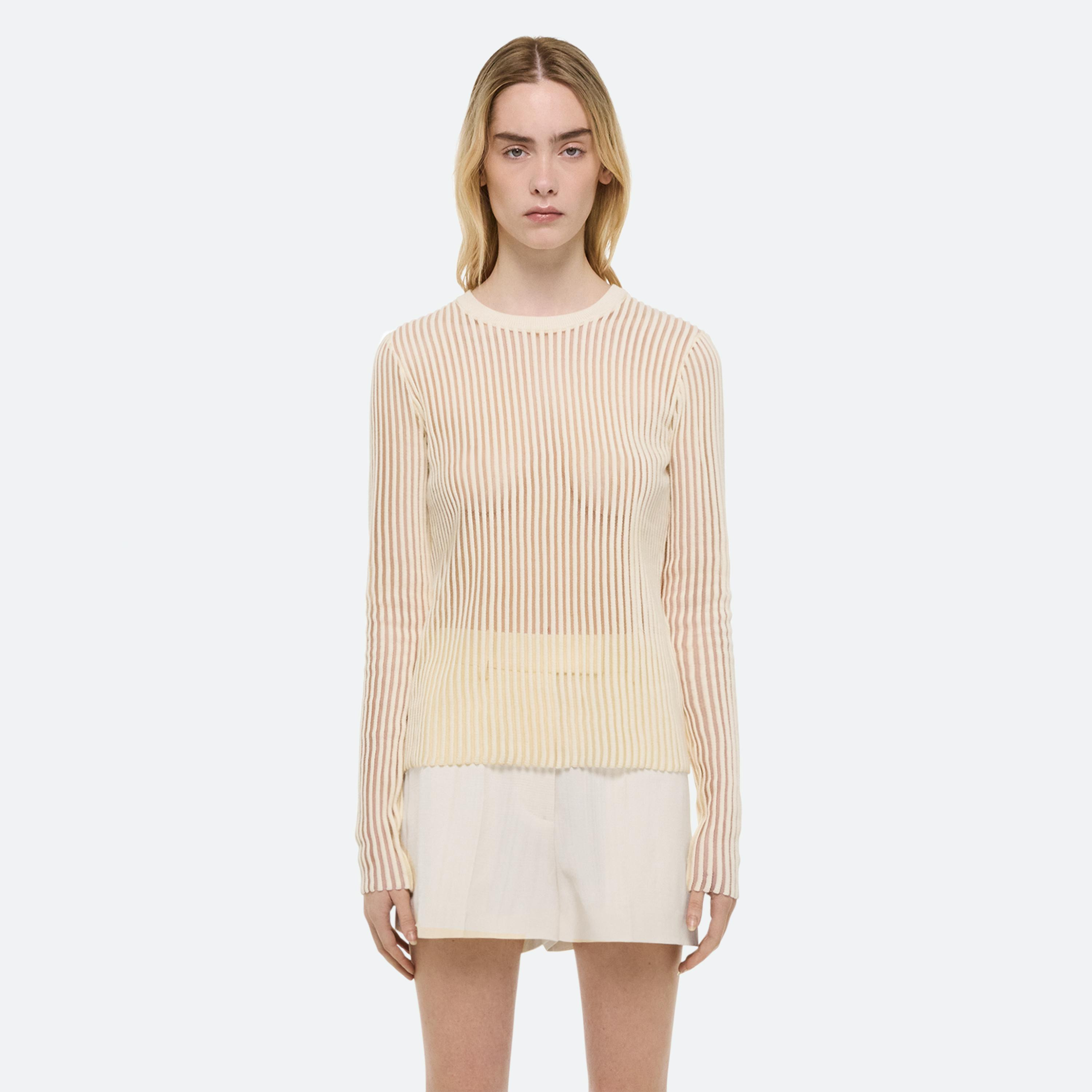SPACED SHEER CREWNECK - 3