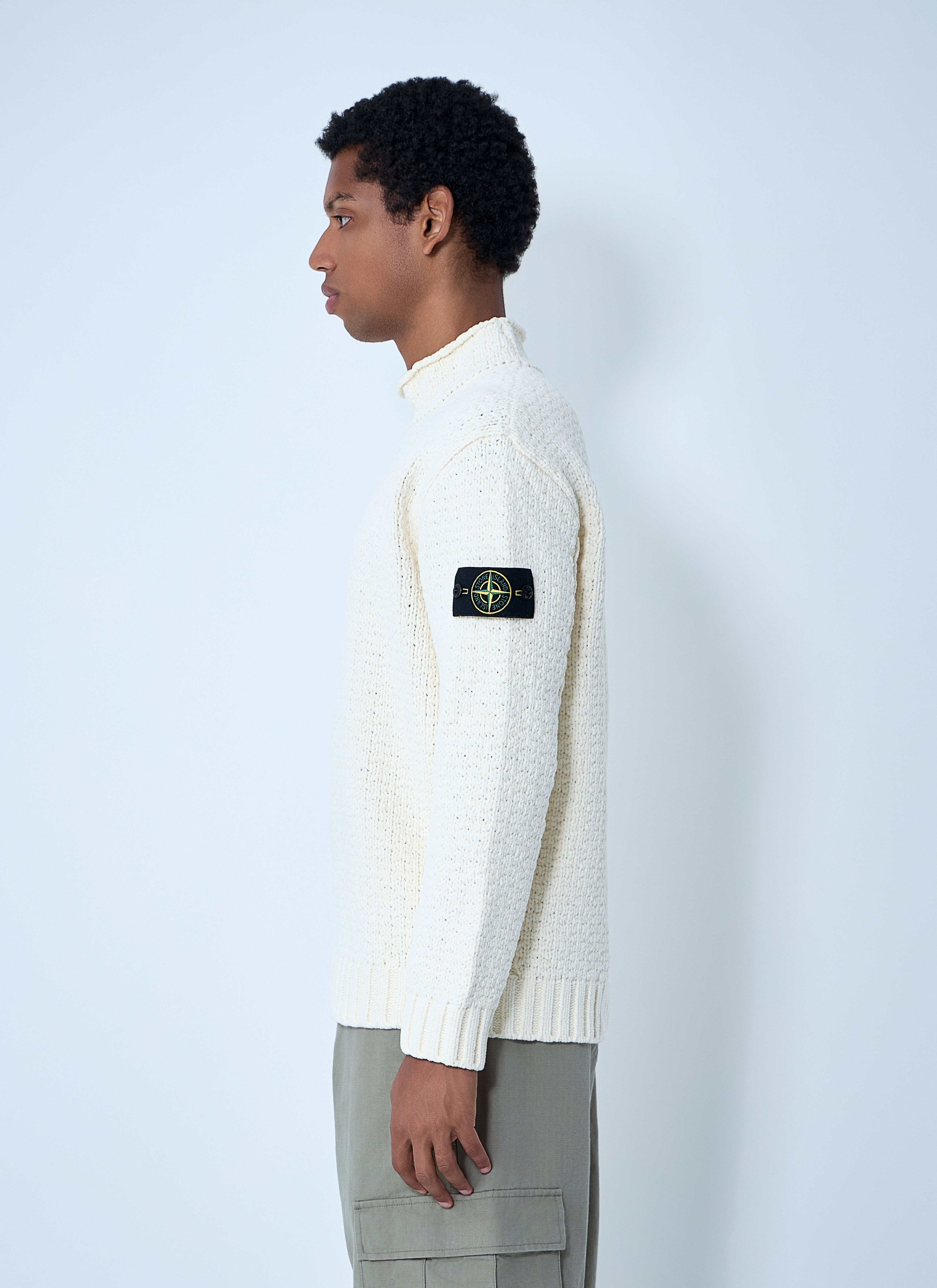 Stone Island Men Chenille Cotton Sweater - 3