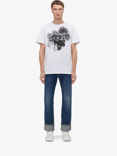 Alexander McQueen Men's Dutch Flower Logo T-shirt in White/black outlook