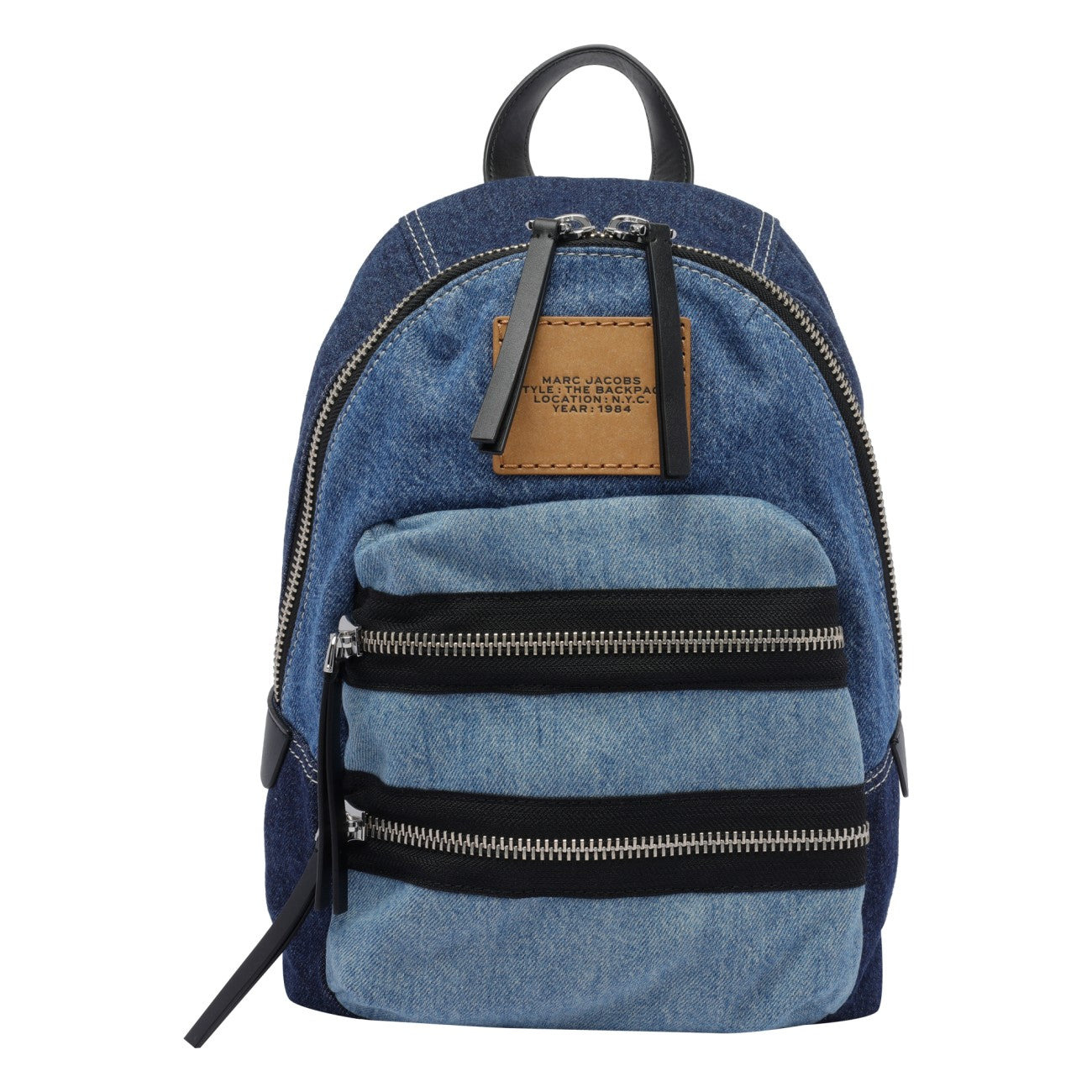 Marc Jacobs Women The Biker Colorblock Denim Medium Backpack - 1