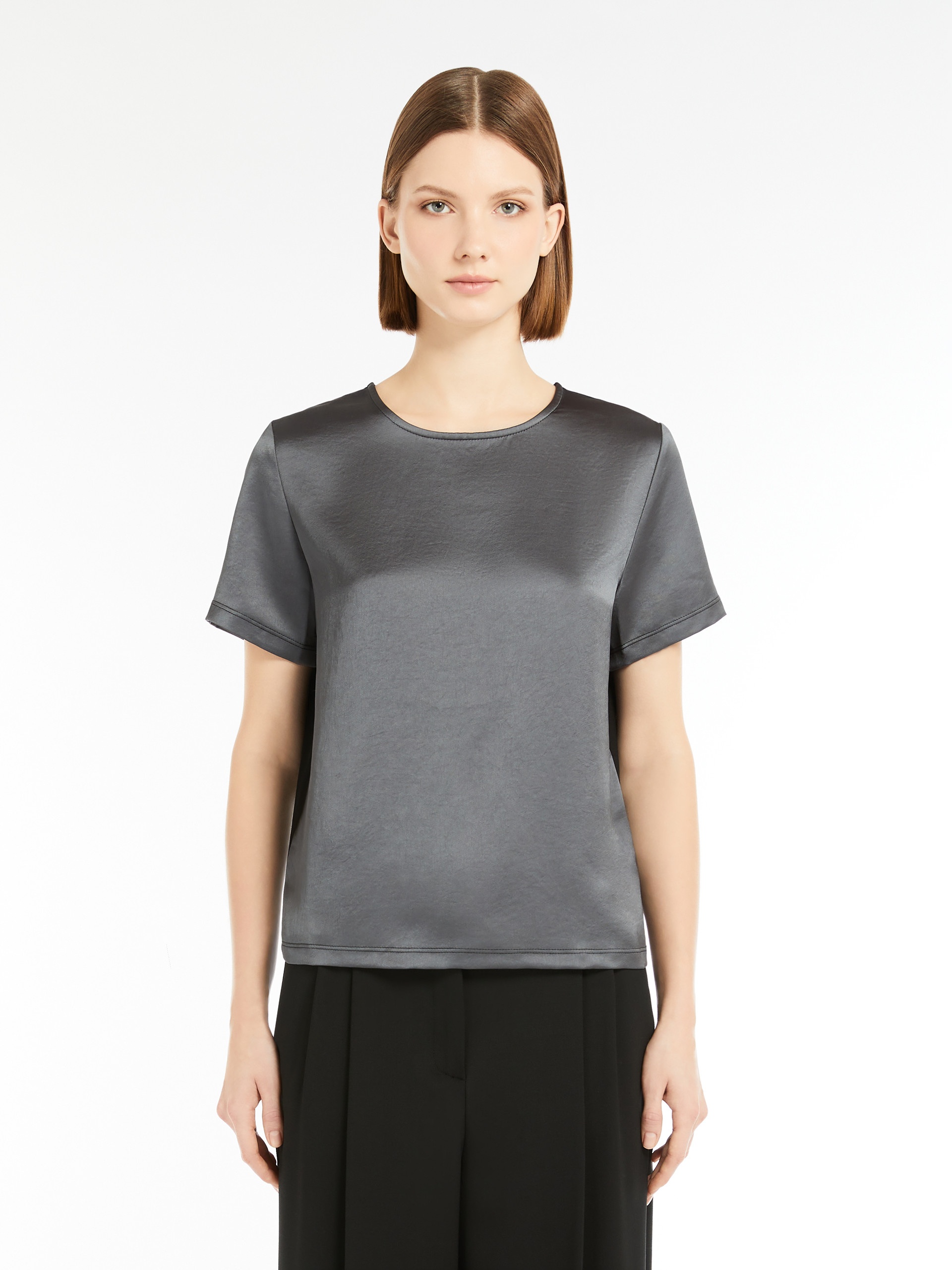 AMBURGO Satin and jersey T-shirt - 3
