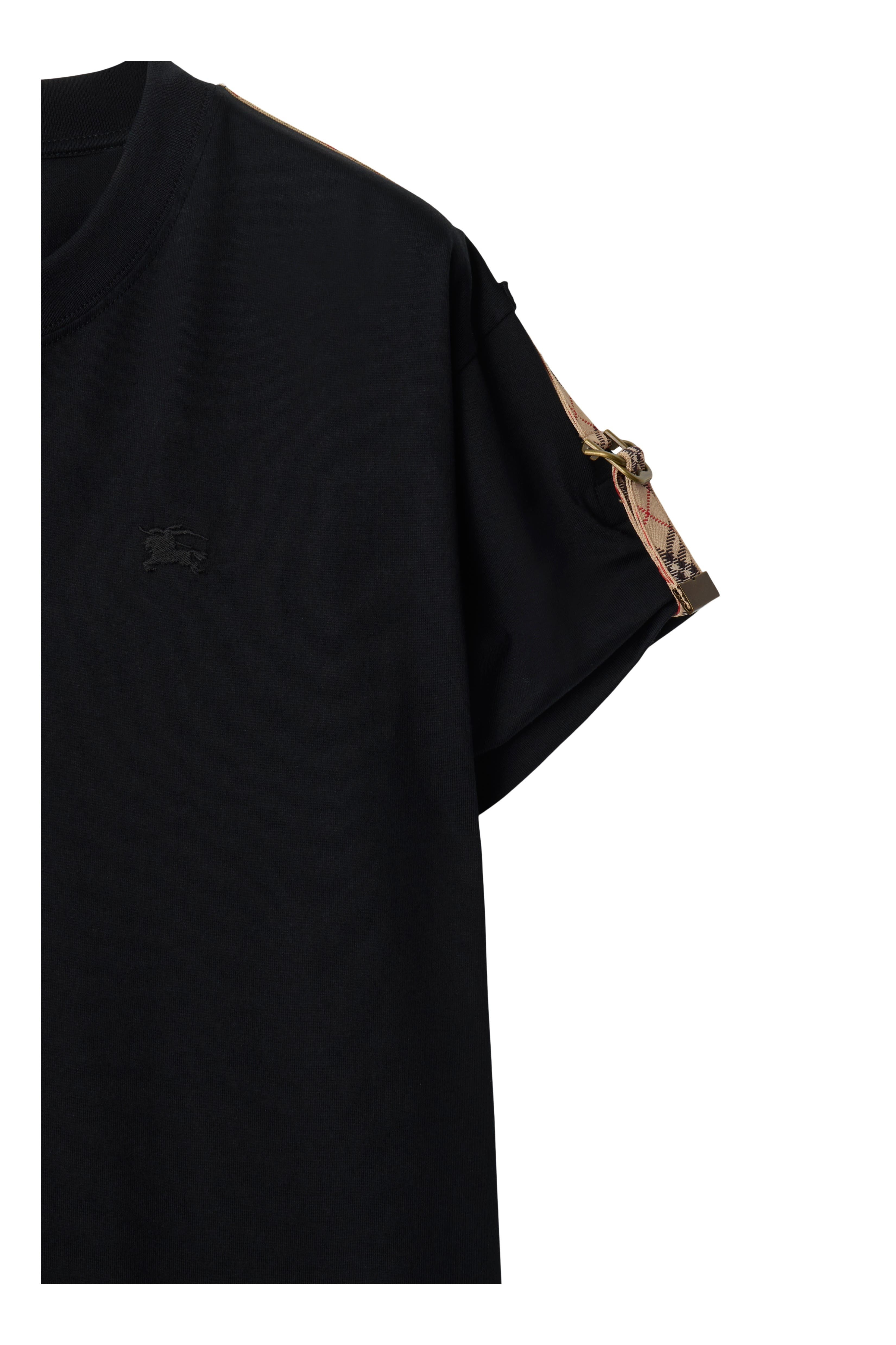 burberry Check Trim Cotton T-shirt Dress in Black at Nordstrom - 6