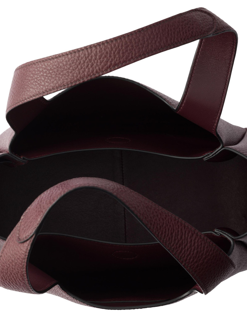 Women's Small Leather Tote Bag - Dark Red 5