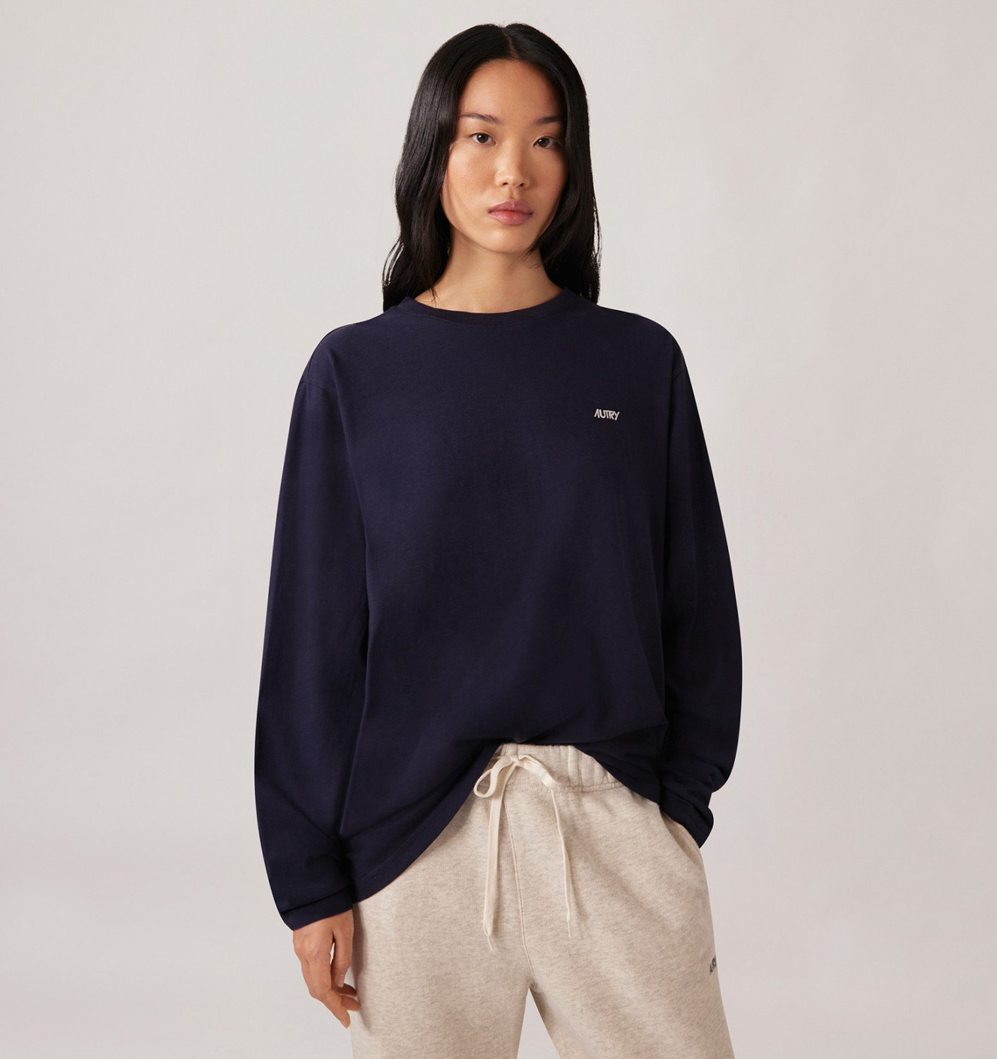 UNISEX LONG-SLEEVE EMBROIDERED AUTRY LOGO TEE - 2