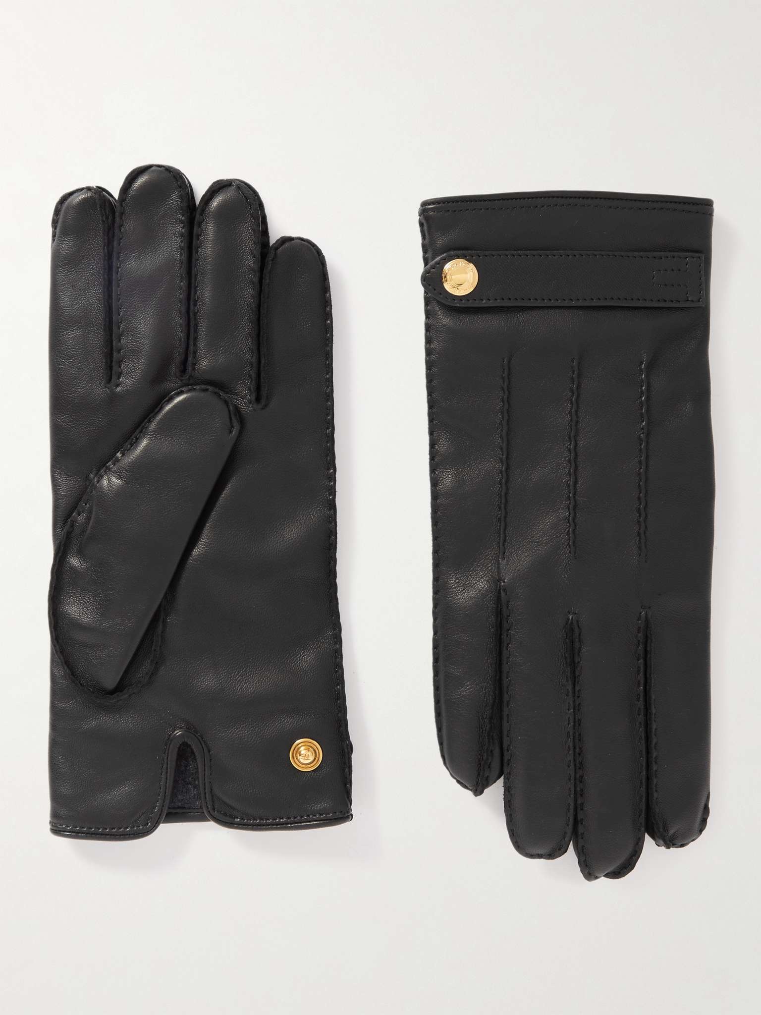 Cashmere-Lined Full-Grain Leather Gloves - 1