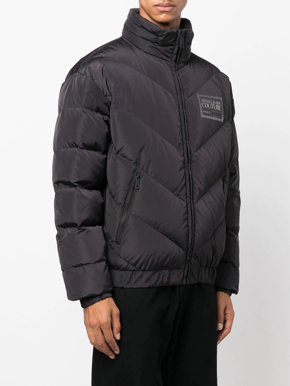 chest logo-print padded jacket - 3