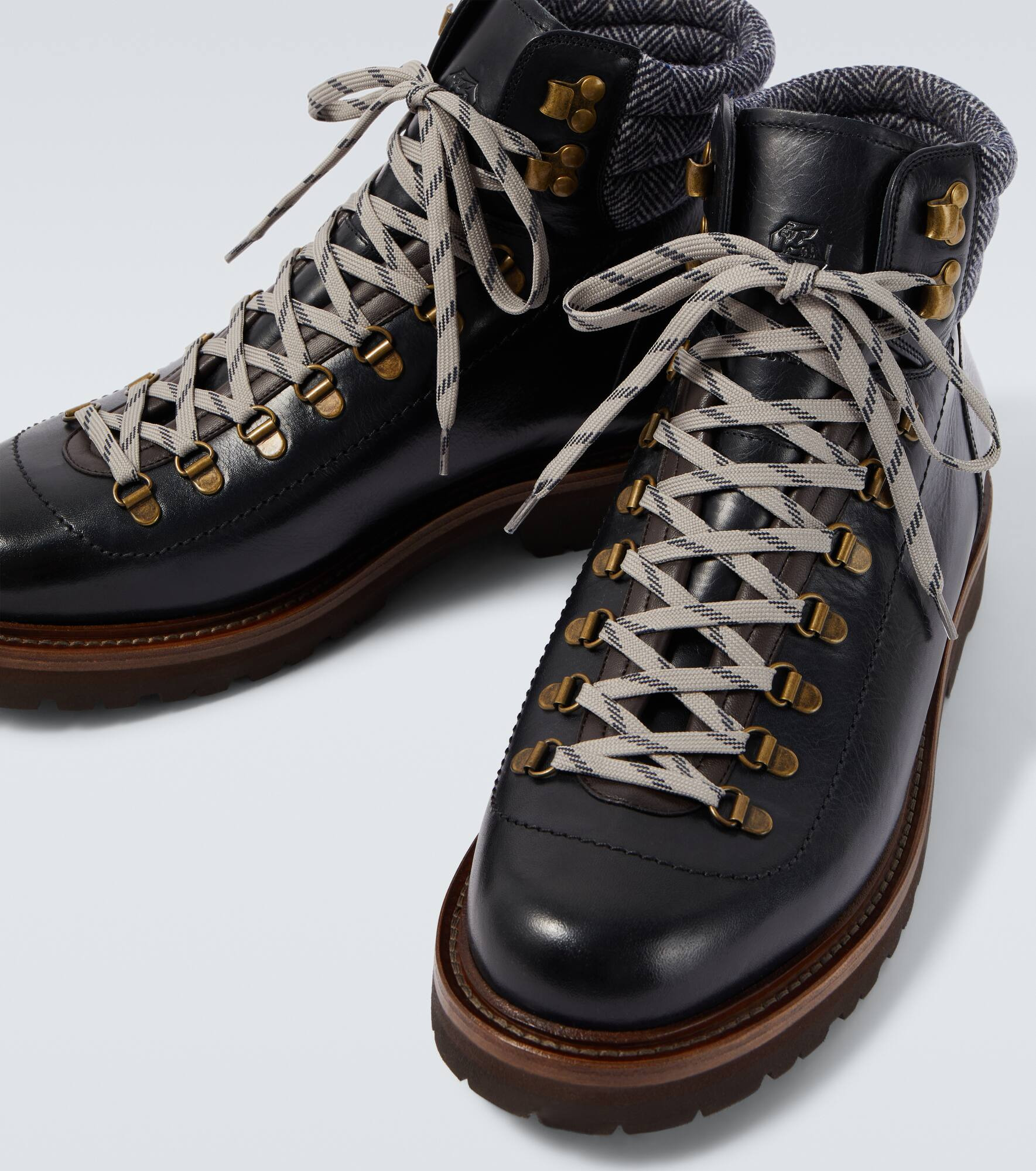 Leather lace-up boots - 3