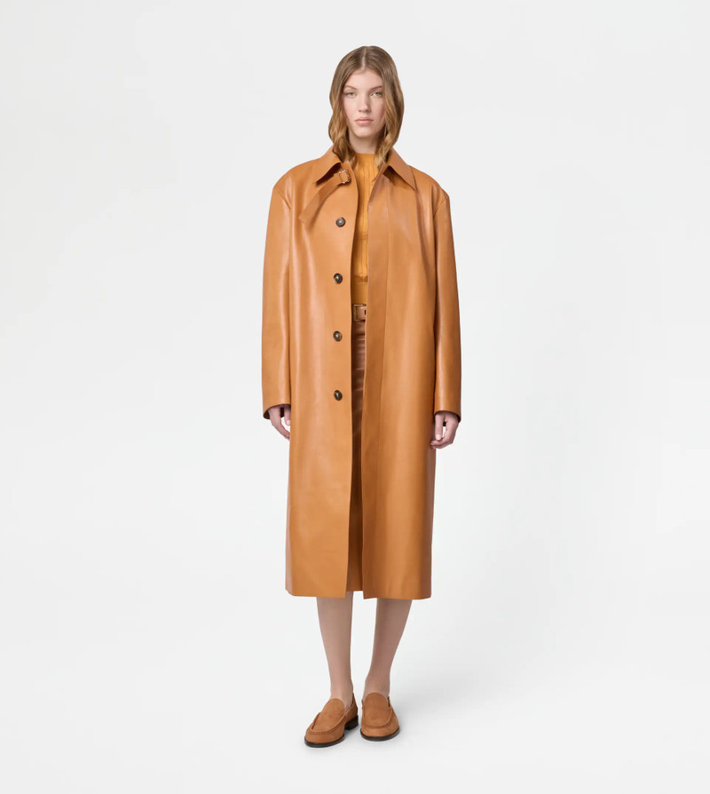 Tod's COAT IN LEATHER - ORANGE outlook