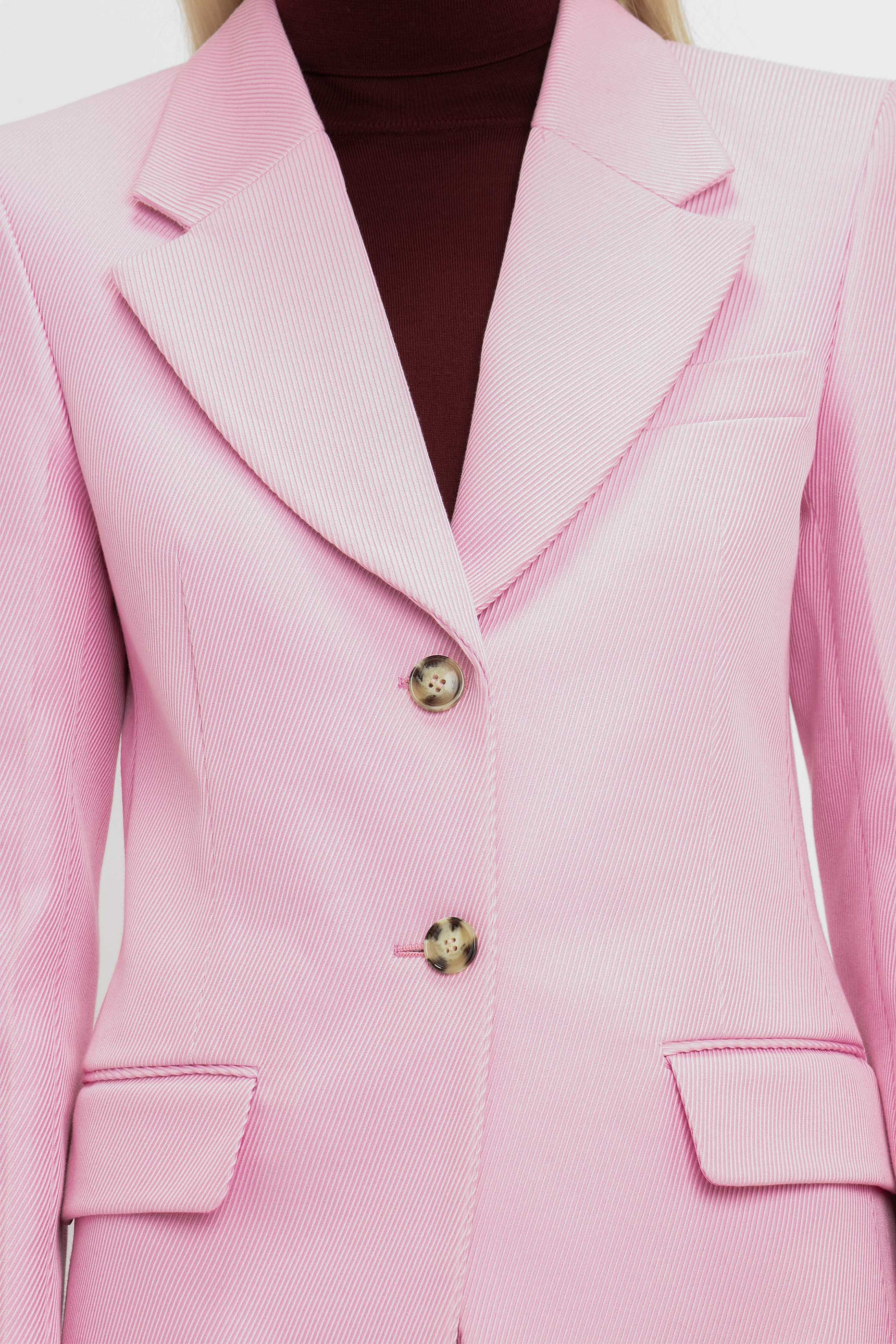 Single Button Jacket In Bubblegum - 7