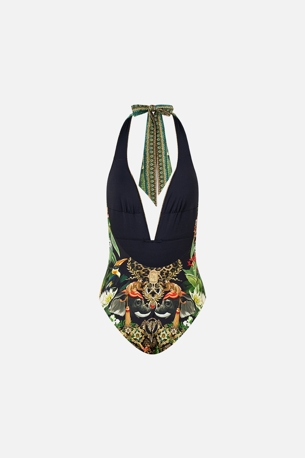 LOW BACK HALTER ONE PIECE WITH TRIM - 8
