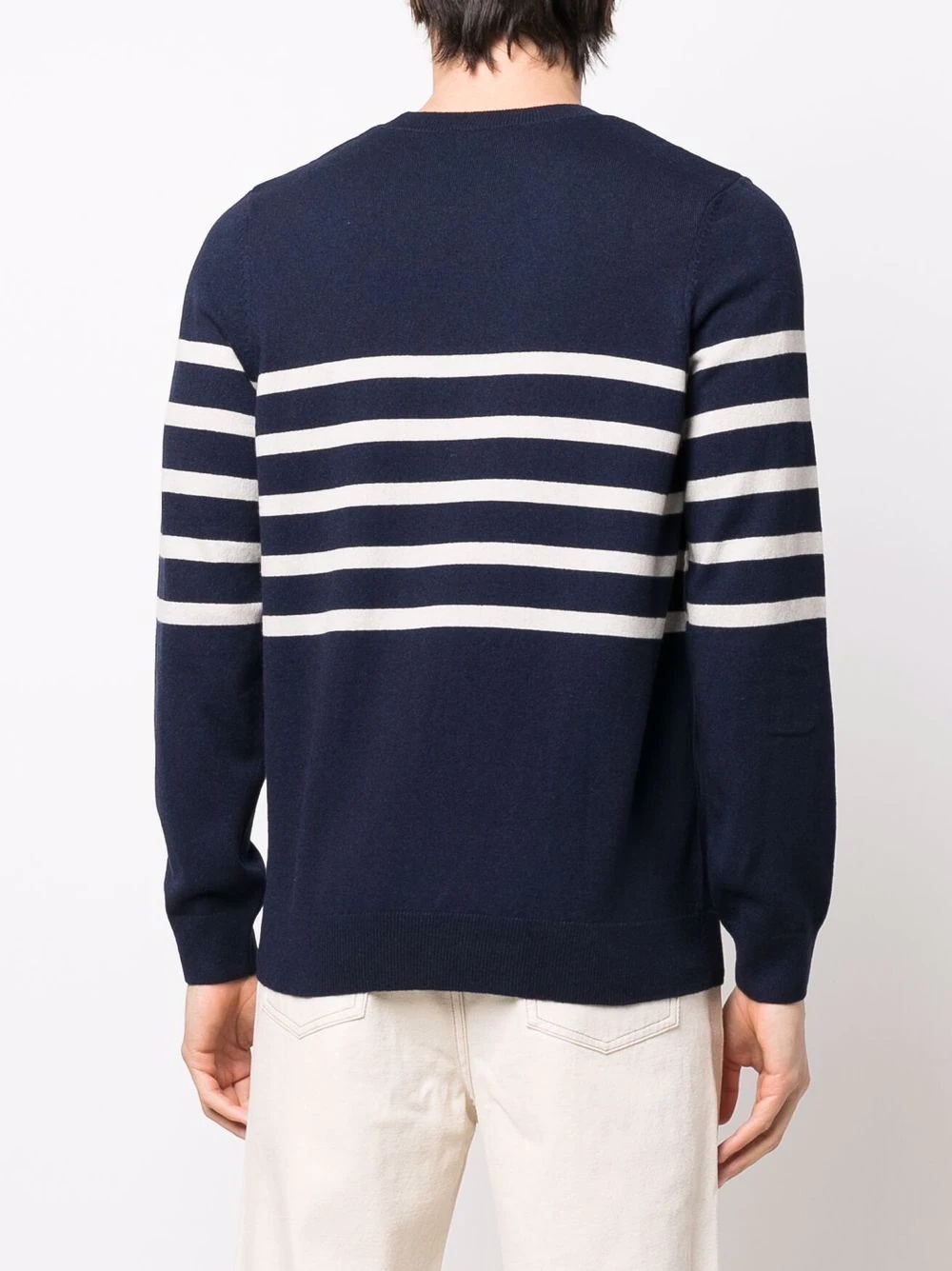 striped long-sleeved sweatshirt - 4