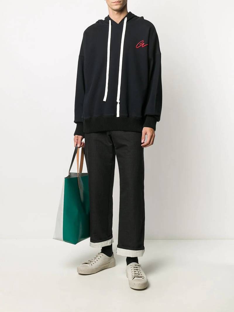 Paul & Shark slouchy logo embroidered hoodie outlook