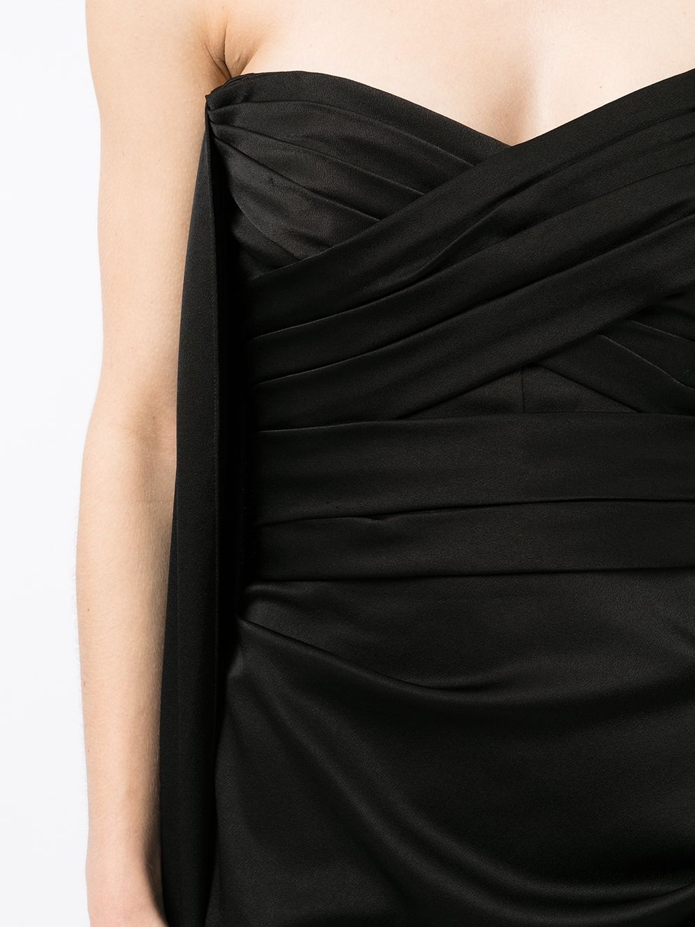 draped-detail strapless dress - 5