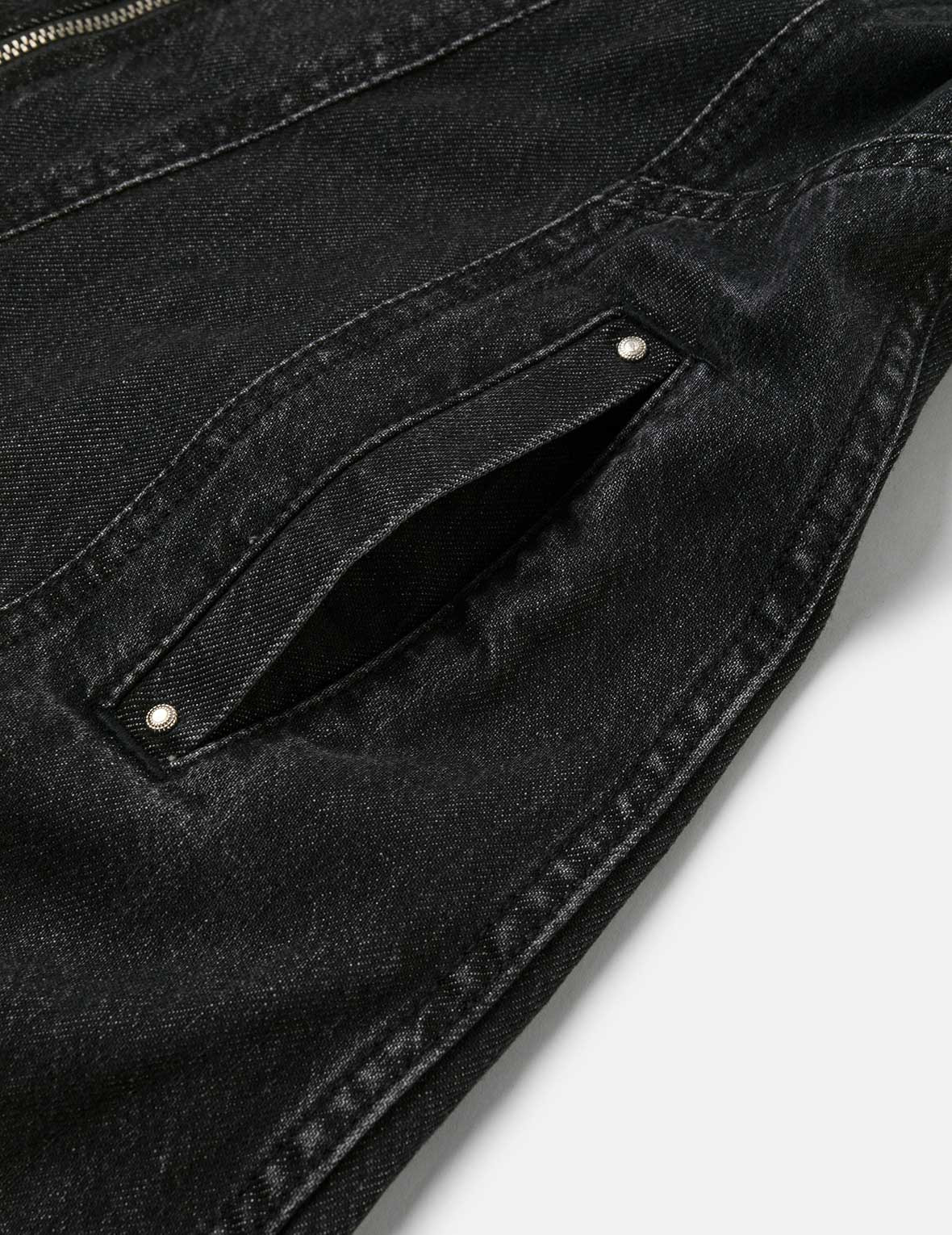 Seagull Embroidery with Studs Fashion Fit Denim Zipper Dress - 11