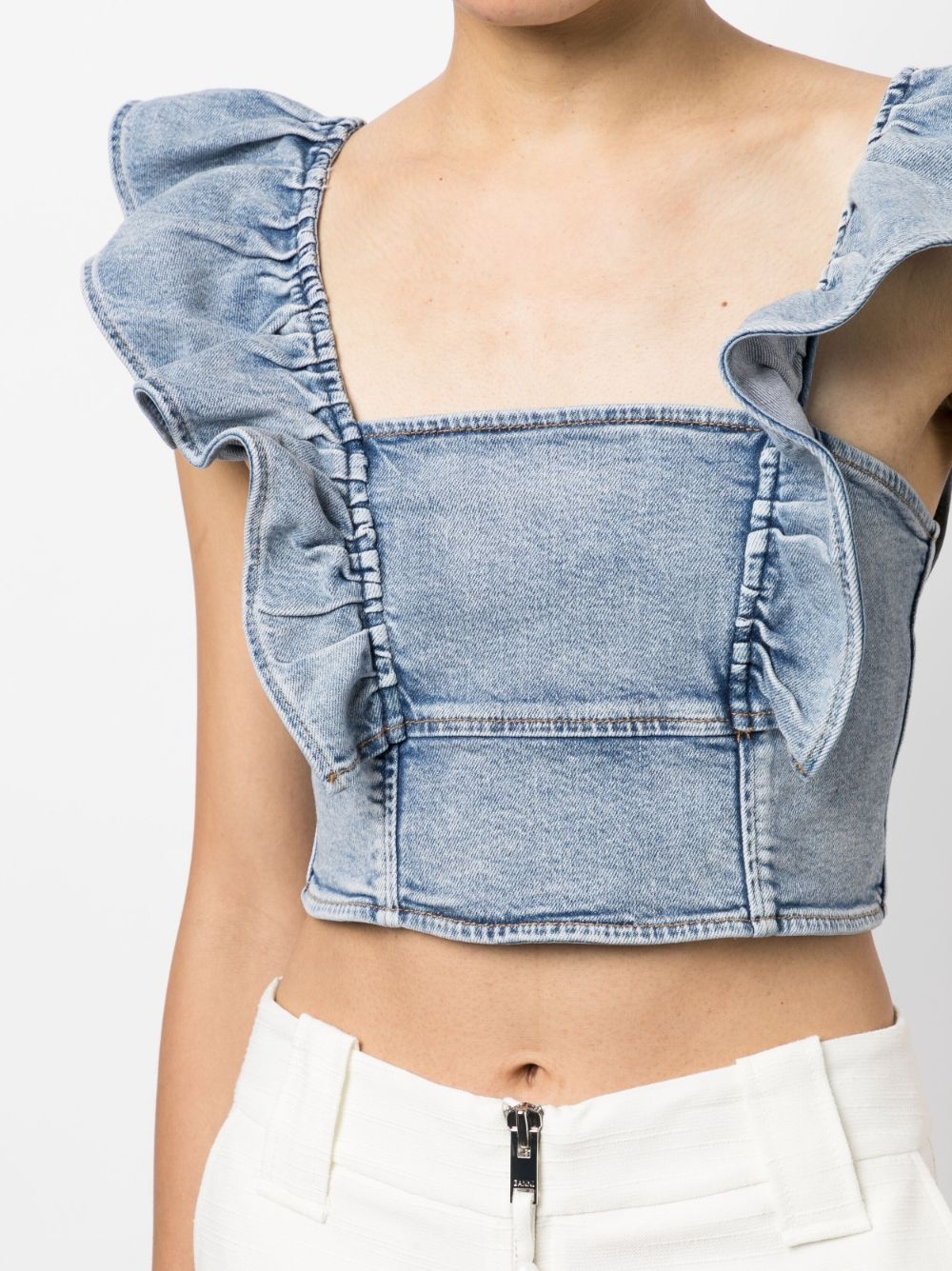 denim crop top - 5