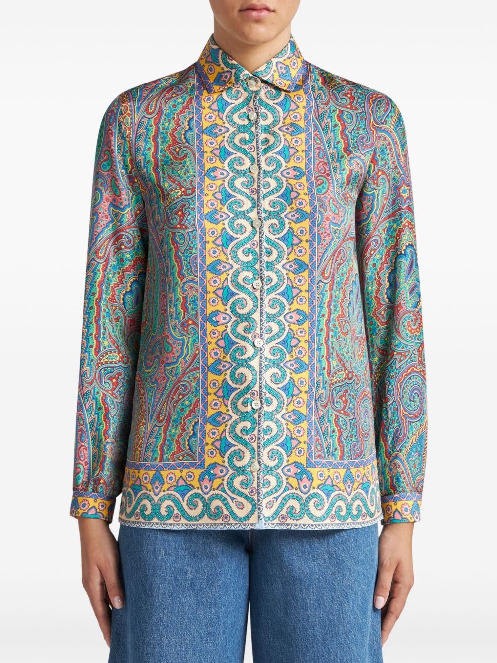 paisley-print silk shirt - 2