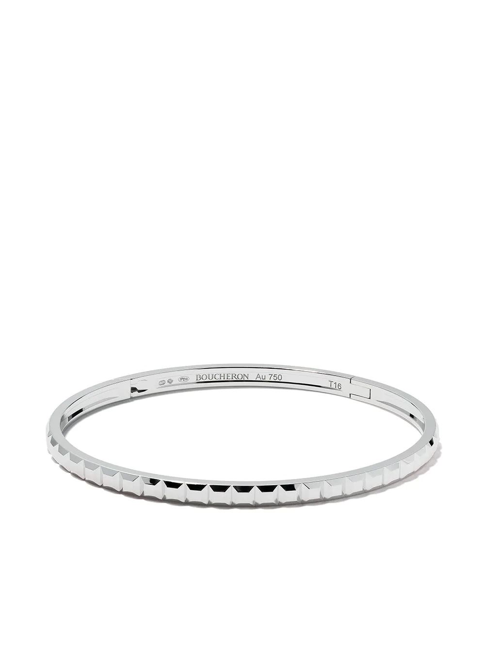 18kt white  gold Quatre Grosgrain bangle - 1