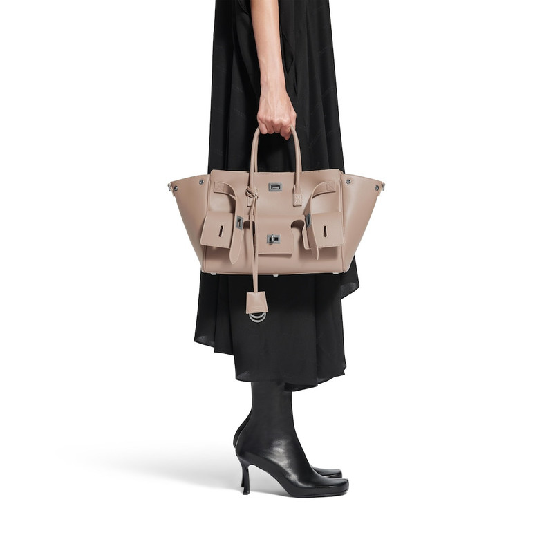 BALENCIAGA Women's Bel Air Carry All Bag Small  in Taupe outlook