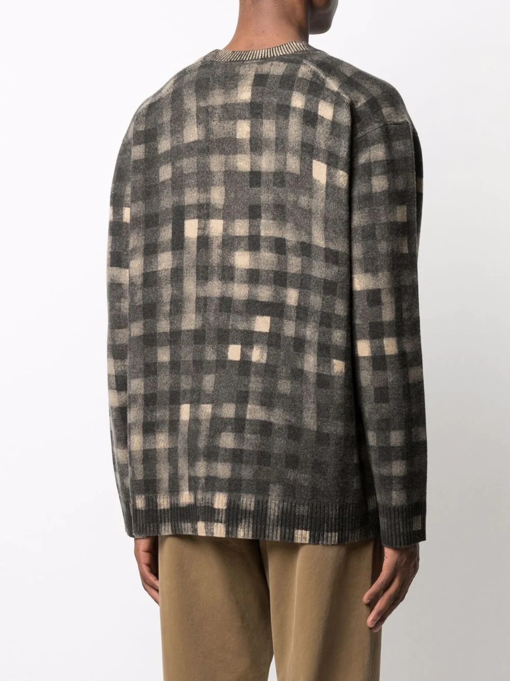 checked wool jumper - 4